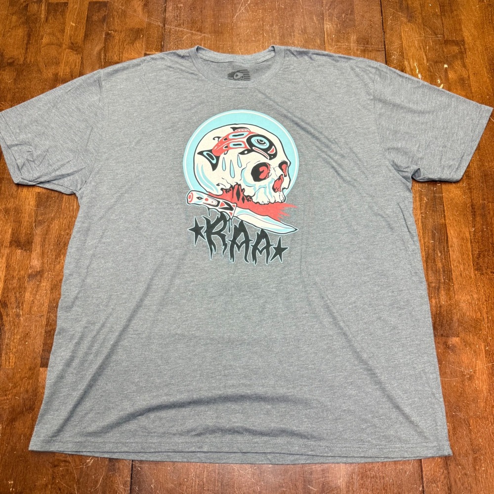 Rogue American Apparel T-Shirt Mens XXXL Grey Skull Graphic Motivational Tee 3XL